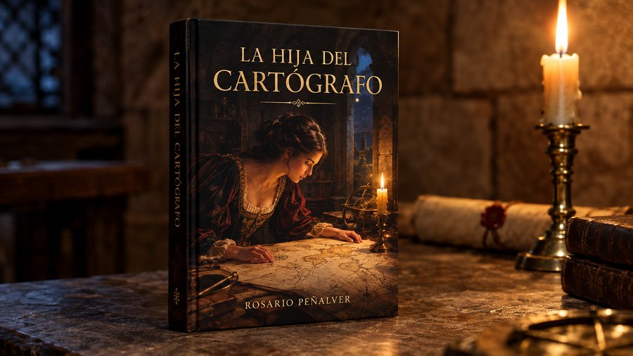 Cubierta y maqueta de una novela histórica