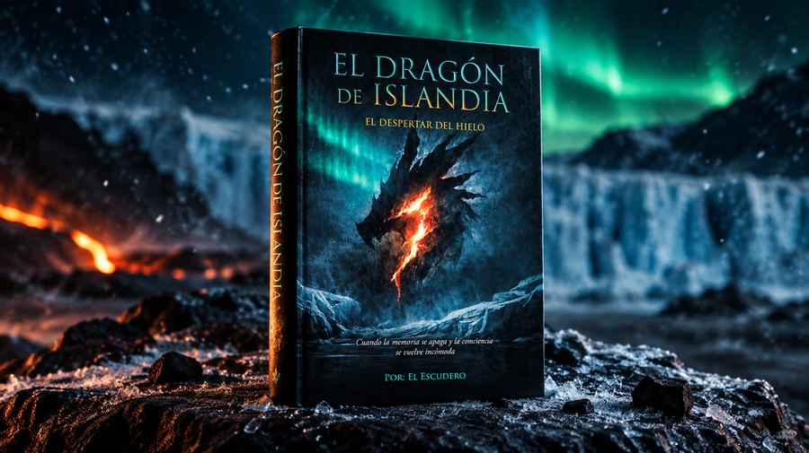 Cubierta y maqueta de una novela de fantasía