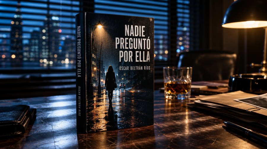 Cubierta y maqueta de una novela negra