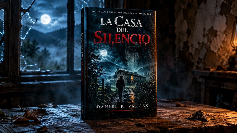 Cubierta y maqueta de una novela de terror rural